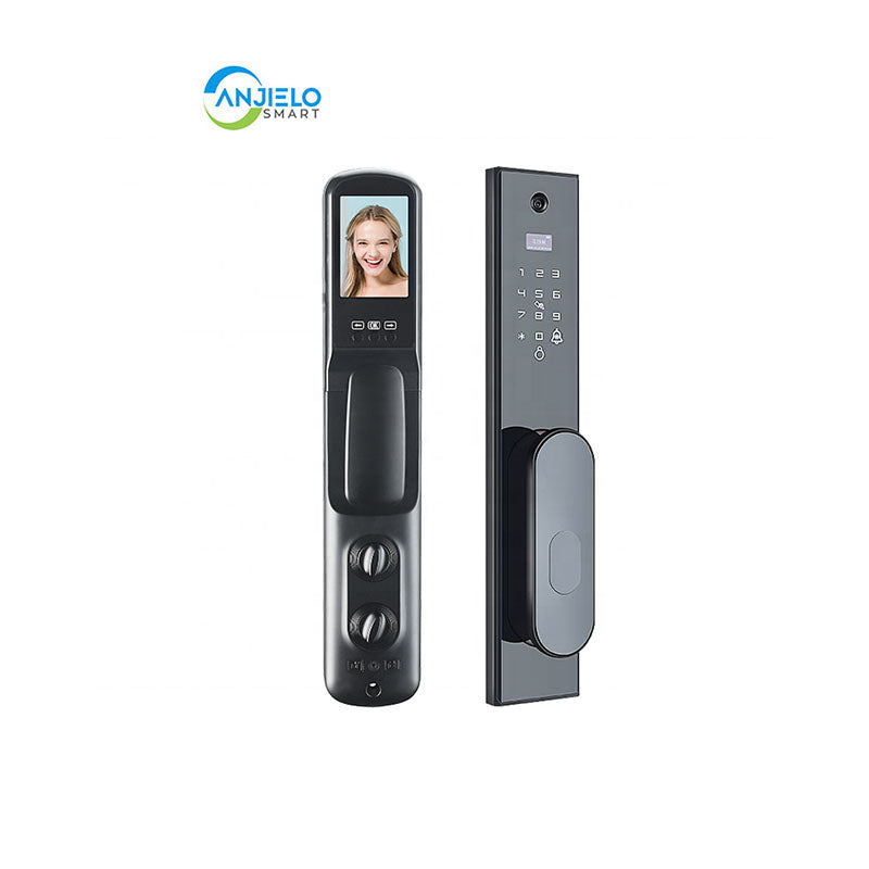 Anjielo Smart Home Tuya Fingerprint Smart Lock Automatic Smart Locks Password Finger Recognition Smart Lock With Video Intercom