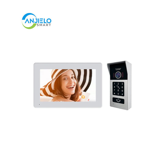 Anjielo Smart Home 2 Wired BUS Video Intercom Doorbell Camera 1080P Tuya 7 Inch Touch Monitor Support RFID Card Access Doorphone System For Home Villa