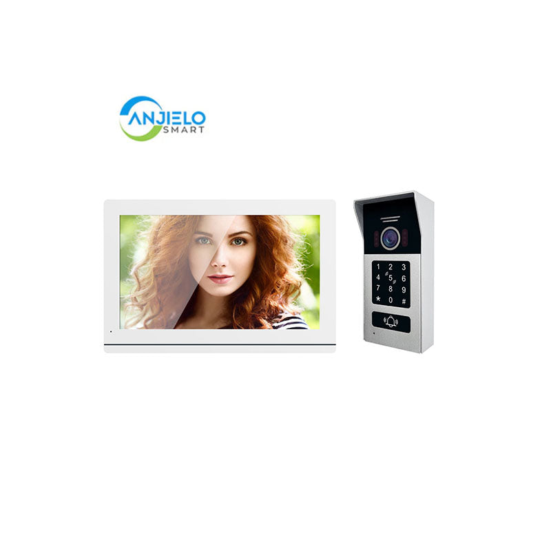 Anjielo Smart Home 7 Inch 2 Wire Video Intercom Camera Doorbell with Night Vision Motion Detection Security 1080P For Home