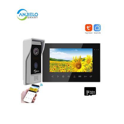 Anjielo Tuya Video Intercom System 7 Inch Monitor Video Doorbell with Camera 1080P Video Portero Wifi Con Apertura Puerta