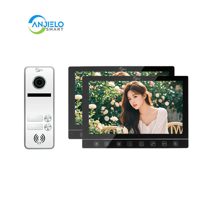 Anjielo Smart Home 7-Inch Smart Touchscreen Video Door Phone with 1080P HD Camera & Night Vision - 2-Door Intercom System for Homes, Villas and Apartments