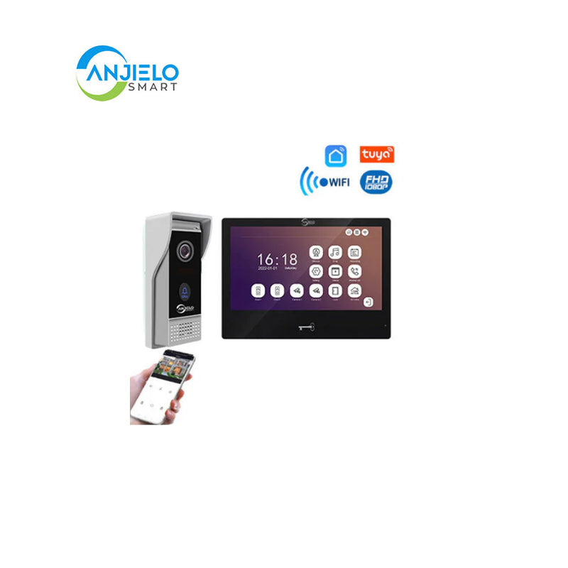 Anjielo Smart Home 10 inch Touch Monitor with Anti-thef IR Vision Doorbell Camera Video Doorphone System For Home Apartment