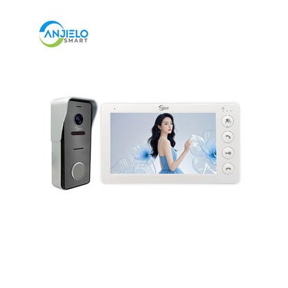Anjielo Smart Home 4-wire Video Intercom System Doorphone with 7-inch Display with Doorbell Waterproof IP65 For Home