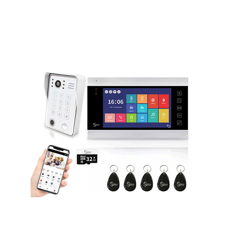 Anjielo Smart Home WiFi-Enabled 7" Touchscreen Video Doorphone - 1080p Resolution & App-Controlled Remote Locking for Android & iOS Devices