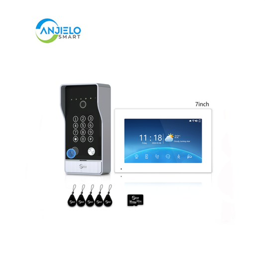 Anjielo 7/10 Inch 4-Line Video Intercom System Five-in-One Unlocking Tuya APP Remote Control
