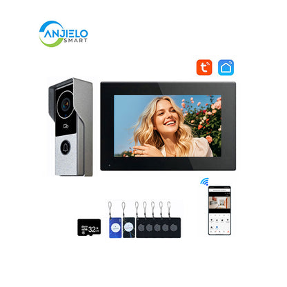 ANJIELO Smart Home Security Intercom System with 1080P 7/10-inch Touch Screen and Waterproof Door Phone, 140° Ultra-wide-angle Monitoring For Home