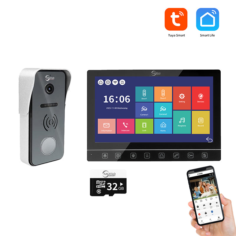Tuya Smart Video Doorbell Intercom System | 1080P Wired Door Camera, IP65 Waterproof, Night Vision, Motion Detection, Remote Unlock for Home Security