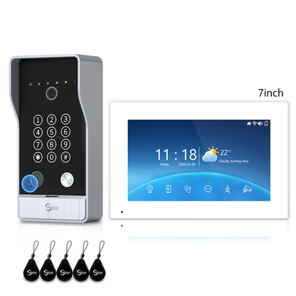 Anjielo 7/10 Inch 4-Line Video Intercom System Five-in-One Unlocking Tuya APP Remote Control