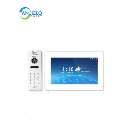 4-Wire Tuya Smart Video Intercom System, 10 Inch Touch Screen Indoor Monitor, Wired Doorbell Camera with Keypad, Two-Way Audio, PIR Motion Detection, Remote Unlock, Night Vision for Home Villa Security