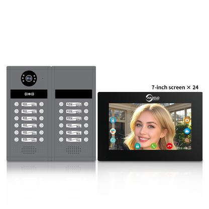Anjielo Smart Home Newest Tuya Wifi AHD Doorphone with 7/10 Inch Monitors Video Intercom System  for Multi-family Users.