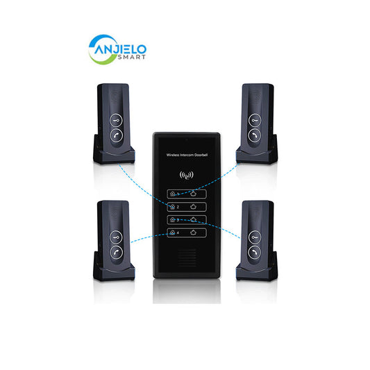 Anjielo Smart Home Wireless Video Intercom System for Building Wireless Unlocking Up to 500 Meters Strong Penetration Supports Multiple Users
