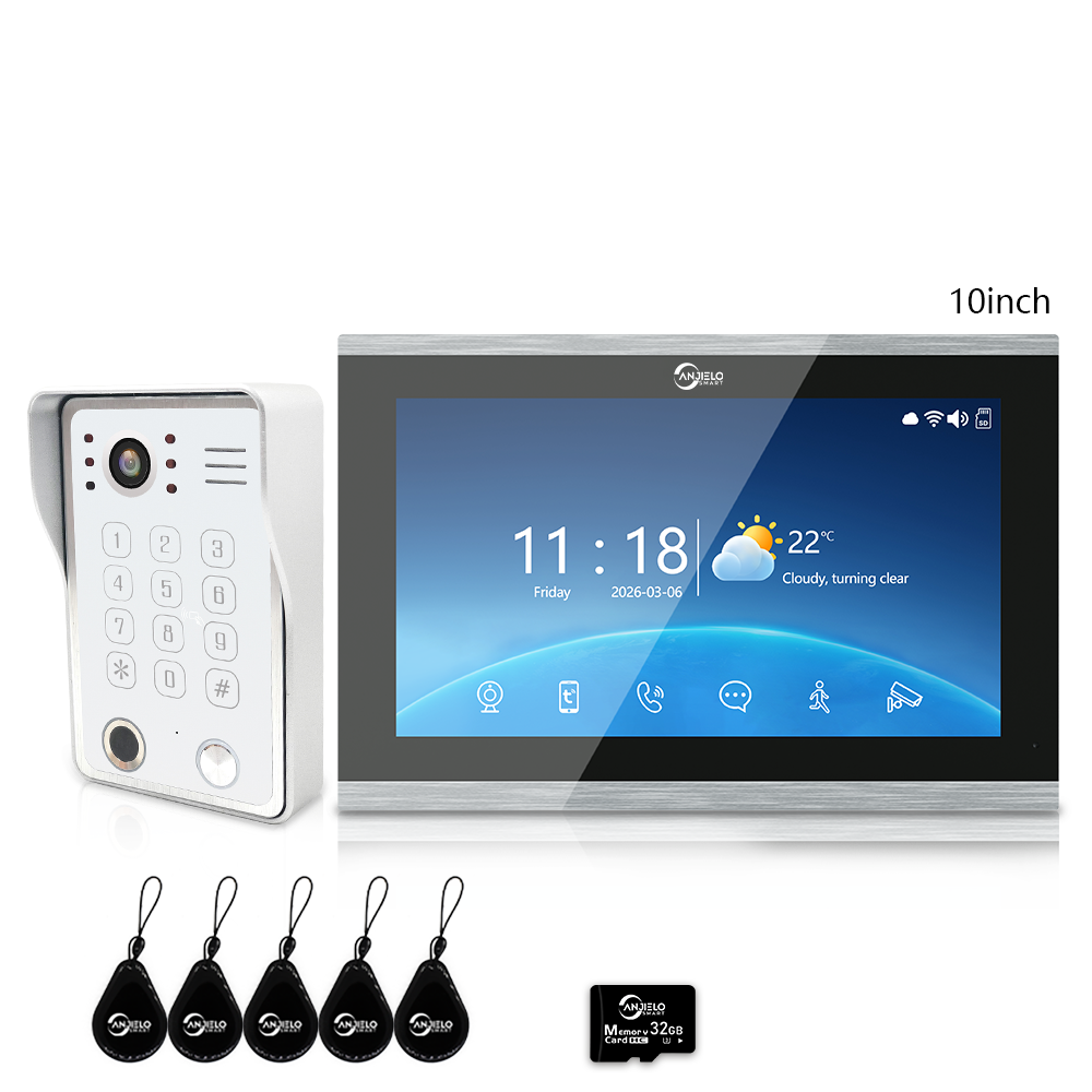 Tuya Smart 4-Wire Video Intercom System with 5-in-1 Unlock, Digital Photo Frame & Background Music, WiFi Doorbell Camera