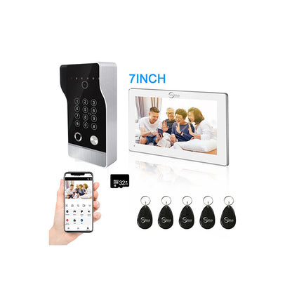 Anjielo New Tuya Smart Wi-Fi Video Door Phone System Large Size FHD 1080P RFID Card Fingerprint Passcode Unlock for Apartments