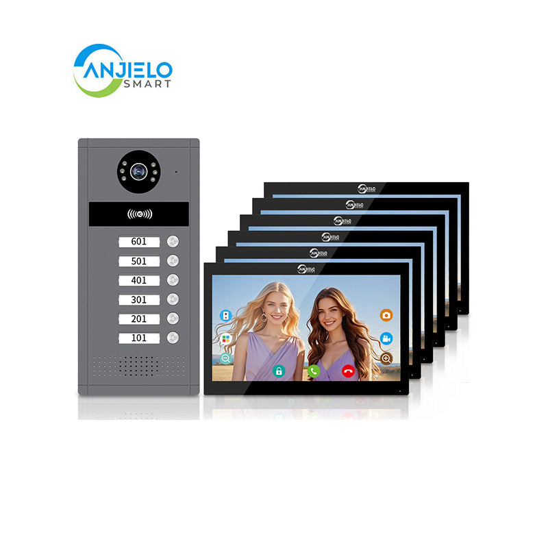 Anjielo Smart Home Newest Tuya Wifi AHD Doorphone with 7/10 Inch Monitors Video Intercom System  for Multi-family Users.