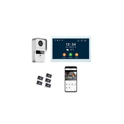 Anjielo Smart Home 10.1 Inch Touch Screen Video Doorbell Intercom System with Night Vision Camera and Two-Way Audio