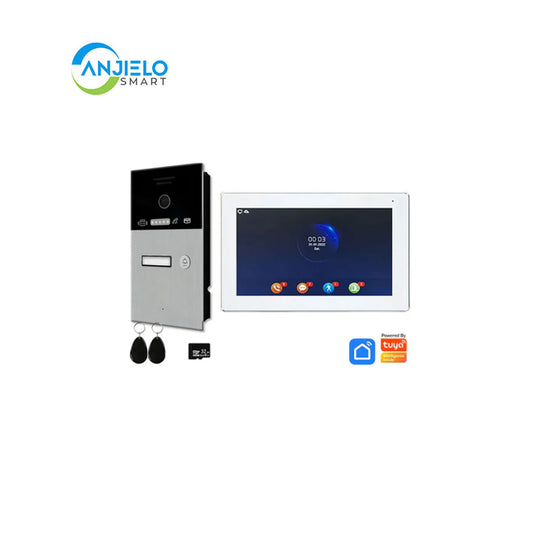 Anjielo Smart Home Tuya 7-inch Wired Doorbell with Touchscreen Display - Supports IP Cameras & Card Unlocking