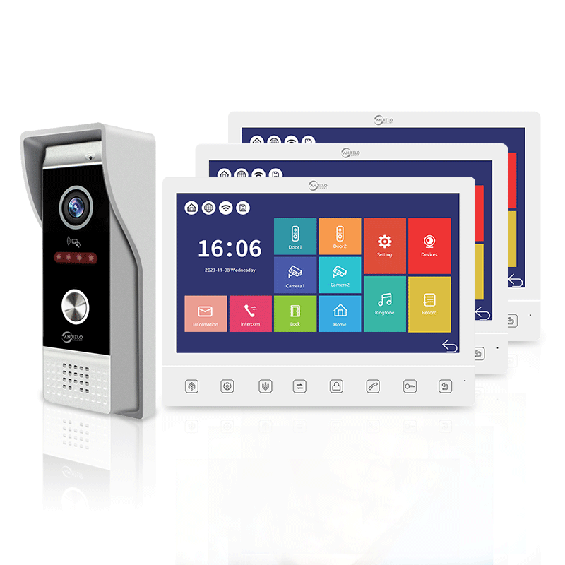 Anjielo Smart Home 10-Inch Touch Button Motion Detection Doorbell with Video Intercom for Villas & Homes