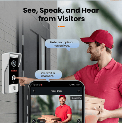 Anjielo Smart Home 10-Inch Touch Button Motion Detection Doorbell with Video Intercom for Villas & Homes