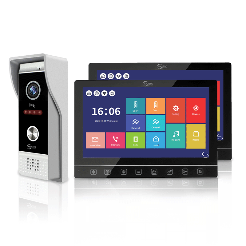 Anjielo Smart Home 10-Inch Touch Button Motion Detection Doorbell with Video Intercom for Villas & Homes