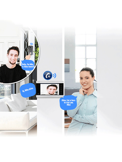 Anjieo Smart Home 4 Wired Video Intercom with 7-inc Display and Infrared Night Vision for Remote Monitoring