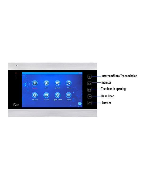Anjielo Smart Home 1080P Video Intercom System of 7 inch Screen Remote Unlocking Touch Screen