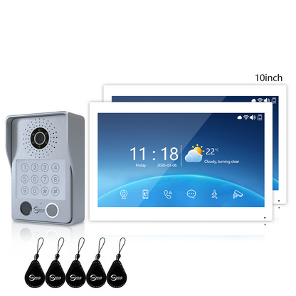 Anjielo Newest 4 wire Video Intercom System With Photo Frame Video Doorbell Motion Detection 5 in 1 unlocking Video Doorphone with Infrared Night Vision for Home and Villa