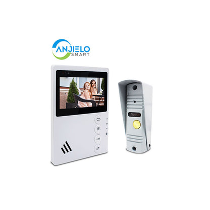 Anjielo 4.3 Inch Monitor Wired Door Phone Metal Doorbell Video Intercom System for Home Apartment Waterproof Night Vision