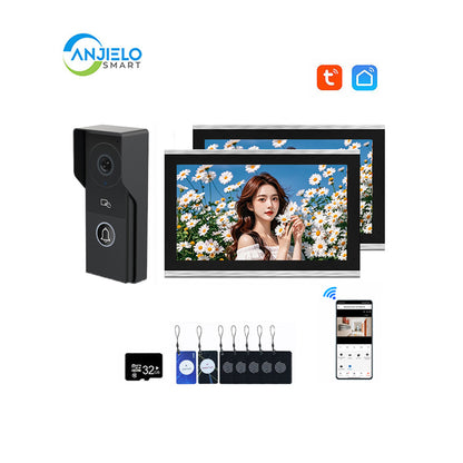 ANJIELO Smart Home Security Intercom System with 1080P 7/10-inch Touch Screen and Waterproof Door Phone, 140° Ultra-wide-angle Monitoring For Home