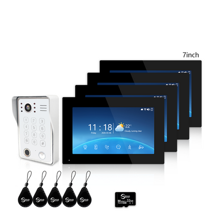 Tuya Smart 4-Wire Video Intercom System with 5-in-1 Unlock, Digital Photo Frame & Background Music, WiFi Doorbell Camera