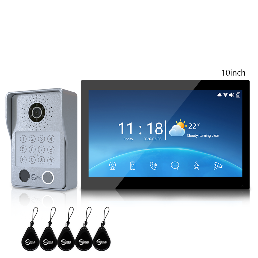 Anjielo Newest 4 wire Video Intercom System With Photo Frame Video Doorbell Motion Detection 5 in 1 unlocking Video Doorphone with Infrared Night Vision for Home and Villa