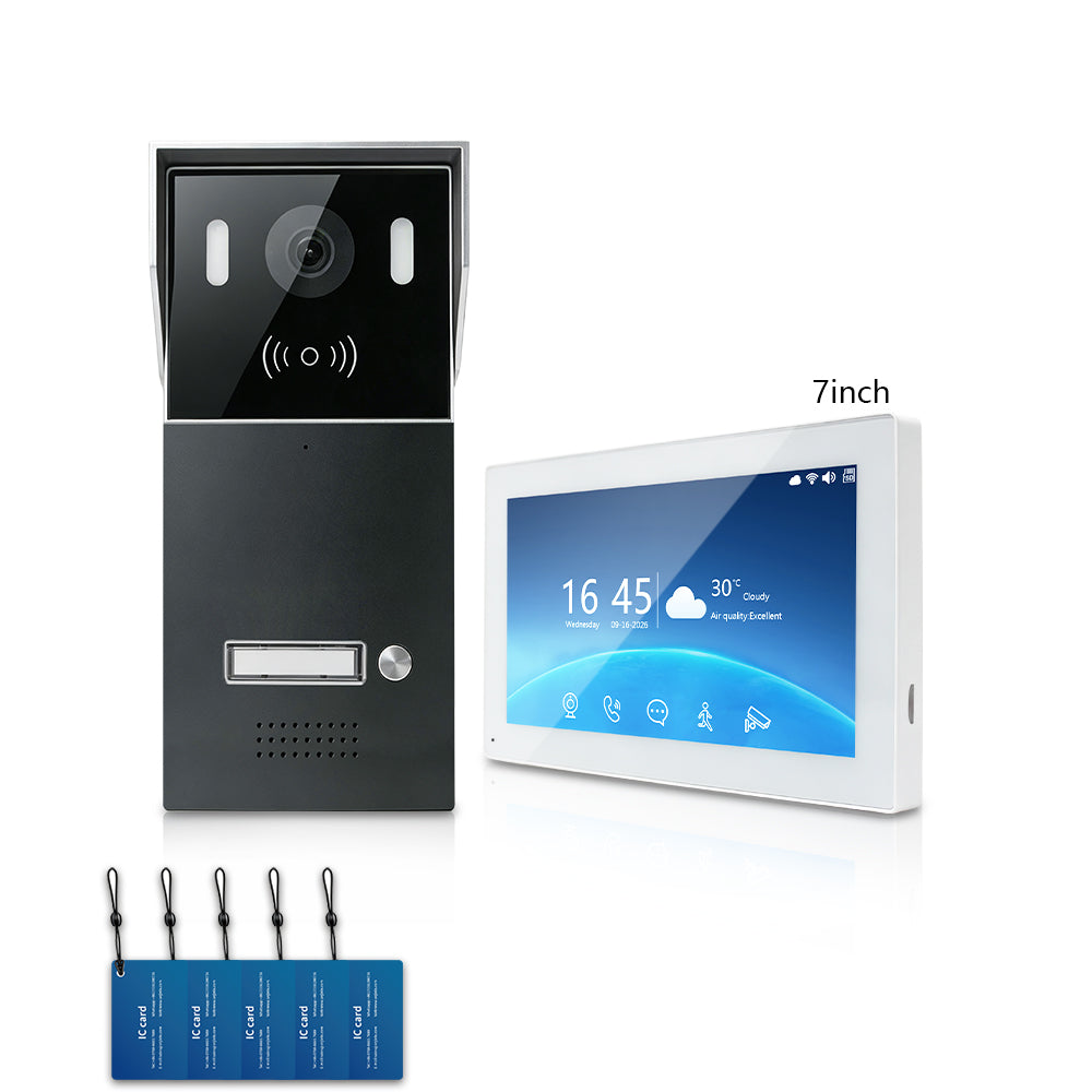 ANJIELO 2-Wire Multi-Tenant Tuya Smart Video Intercom System | Multi-Apartment Video Door Phone, Remote App Unlock, Waterproof Outdoor Station, 7/10 inch Indoor Touch Monitor