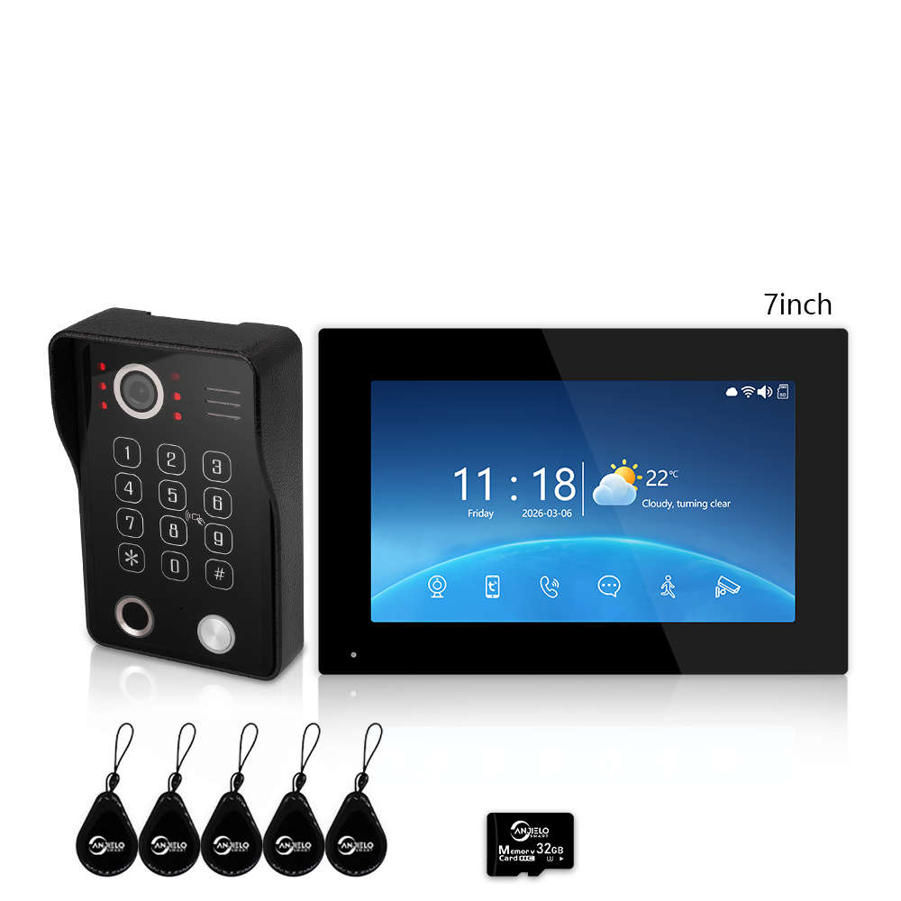 Tuya Smart 4-Wire Video Intercom System with 5-in-1 Unlock, Digital Photo Frame & Background Music, WiFi Doorbell Camera