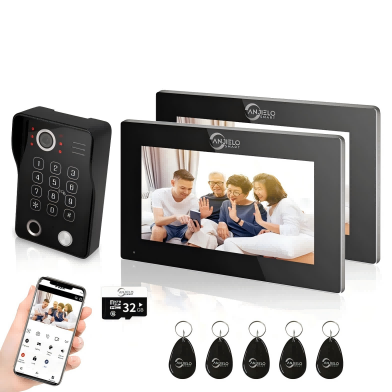 Anjielo Smart Wifi Doorbell Cam by Tuya - 1080p HD Security and Multiple Unlock Options Including RFID Cards