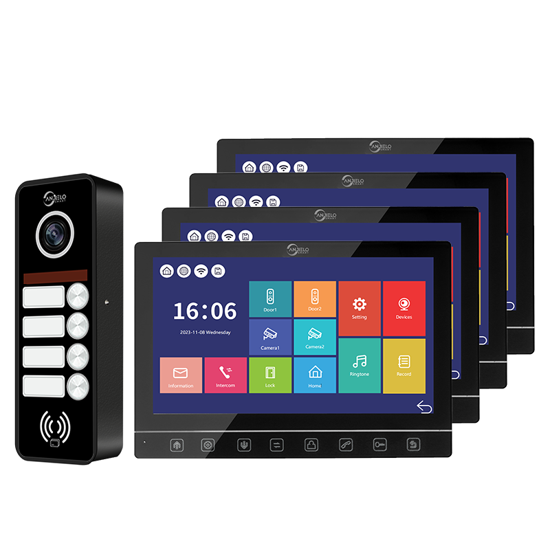 Anjielo Smart Screen Touch Button Doorbell with 7 Inch Display - 2-Door & 3-Door Options for Apartments