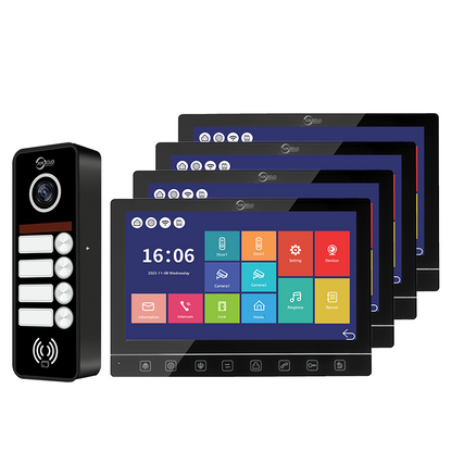 Anjielo Smart Screen Touch Button Doorbell with 7 Inch Display - 2-Door & 3-Door Options for Apartments