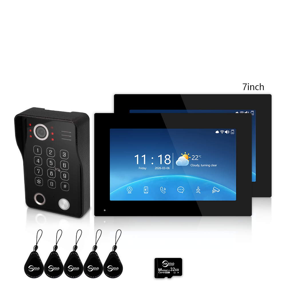 Tuya Smart 4-Wire Video Intercom System with 5-in-1 Unlock, Digital Photo Frame & Background Music, WiFi Doorbell Camera