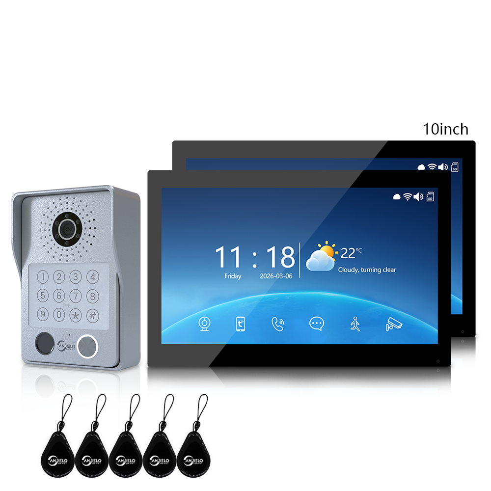 Anjielo Newest 4 wire Video Intercom System With Photo Frame Video Doorbell Motion Detection 5 in 1 unlocking Video Doorphone with Infrared Night Vision for Home and Villa