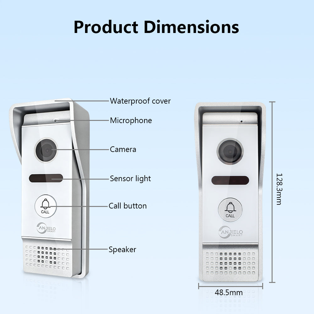 Smart WiFi Video Doorbell | Tuya App Video Intercom with Night Vision & Motion Alert, Waterproof Home Security Door Camera