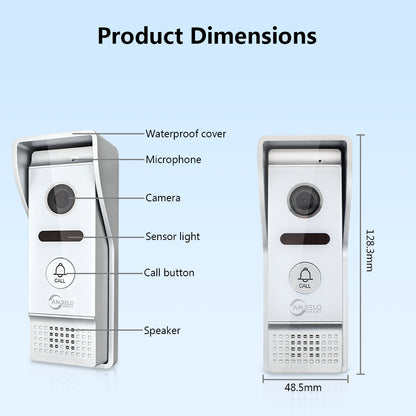 Smart WiFi Video Doorbell | Tuya App Video Intercom with Night Vision & Motion Alert, Waterproof Home Security Door Camera