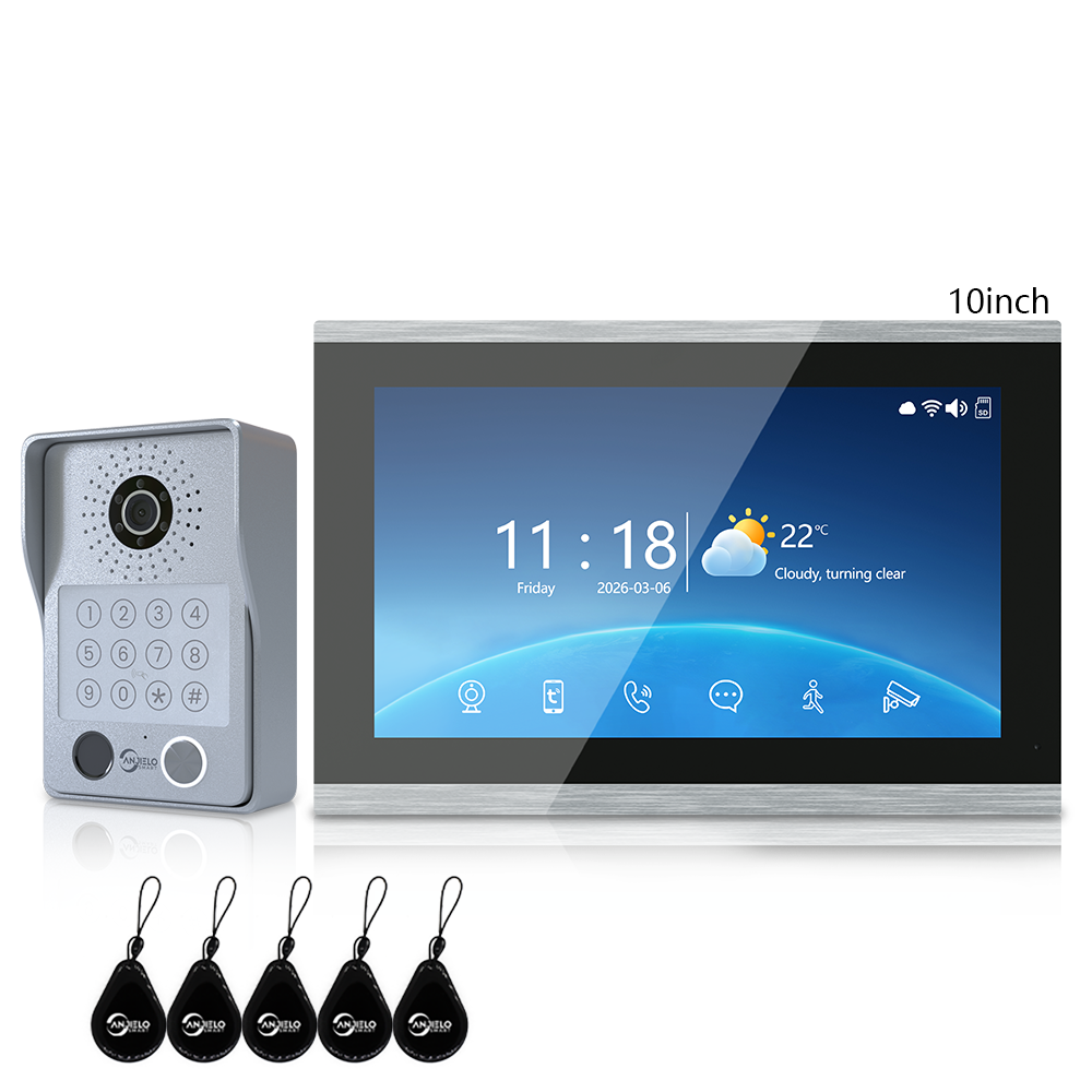 Anjielo Newest 4 wire Video Intercom System With Photo Frame Video Doorbell Motion Detection 5 in 1 unlocking Video Doorphone with Infrared Night Vision for Home and Villa