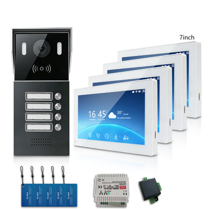 ANJIELO 2-Wire Multi-Tenant Tuya Smart Video Intercom System | Multi-Apartment Video Door Phone, Remote App Unlock, Waterproof Outdoor Station, 7/10 inch Indoor Touch Monitor
