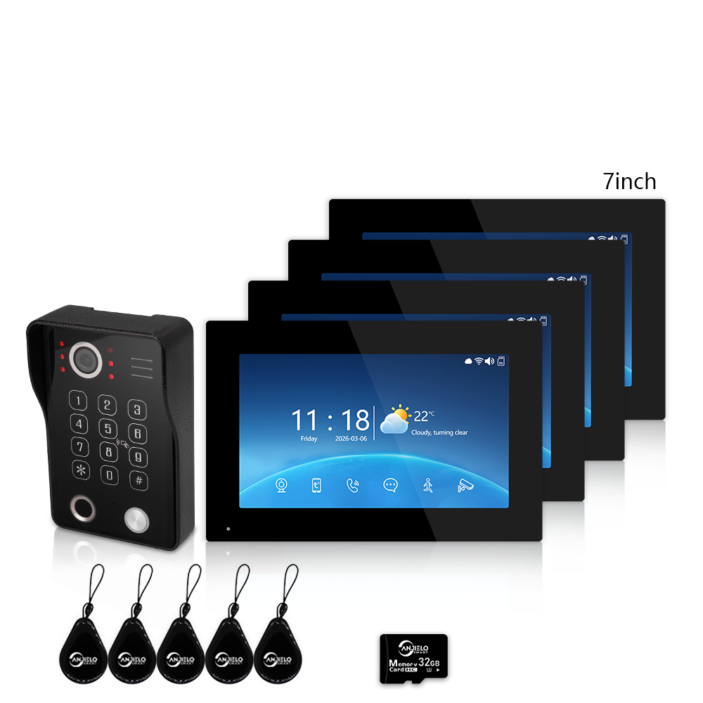 Tuya Smart 4-Wire Video Intercom System with 5-in-1 Unlock, Digital Photo Frame & Background Music, WiFi Doorbell Camera