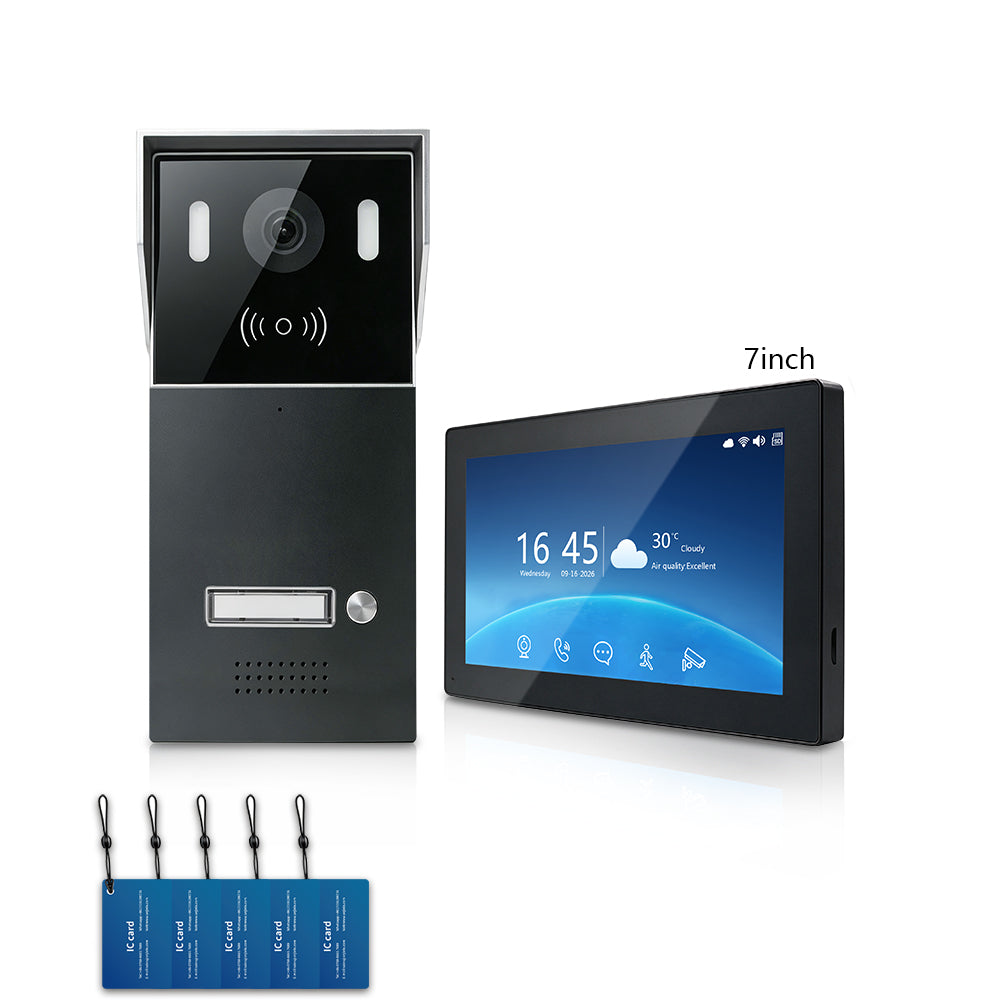 ANJIELO 2-Wire Multi-Tenant Tuya Smart Video Intercom System | Multi-Apartment Video Door Phone, Remote App Unlock, Waterproof Outdoor Station, 7/10 inch Indoor Touch Monitor