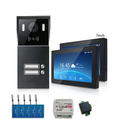 ANJIELO 2-Wire Multi-Tenant Tuya Smart Video Intercom System | Multi-Apartment Video Door Phone, Remote App Unlock, Waterproof Outdoor Station, 7/10 inch Indoor Touch Monitor
