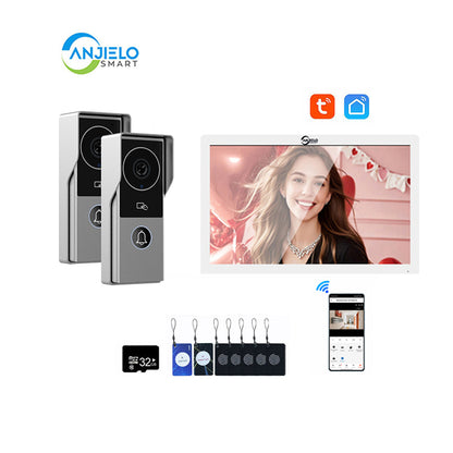 ANJIELO Smart Home Security Intercom System with 1080P 7/10-inch Touch Screen and Waterproof Door Phone, 140° Ultra-wide-angle Monitoring For Home