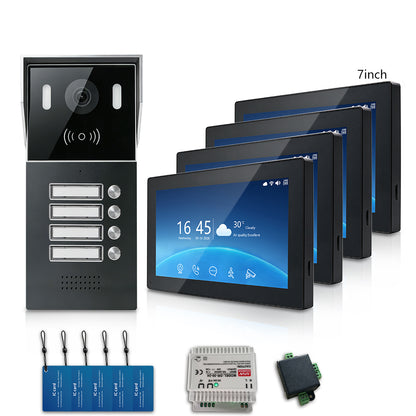 ANJIELO 2-Wire Multi-Tenant Tuya Smart Video Intercom System | Multi-Apartment Video Door Phone, Remote App Unlock, Waterproof Outdoor Station, 7/10 inch Indoor Touch Monitor