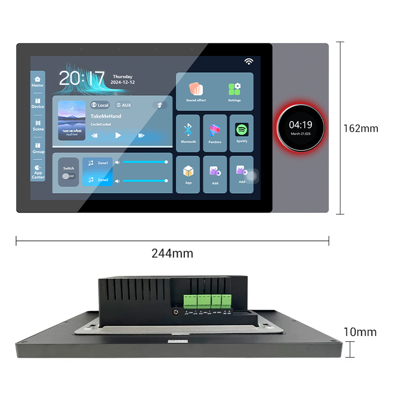 Anjielo Smart Home 10 Inch Wi-Fi & Zigbee Compatible Smart Home Touchscreen Control Panel with Integrated Amplifier and Remote Support ,Support 6 Languages and Google Alexa