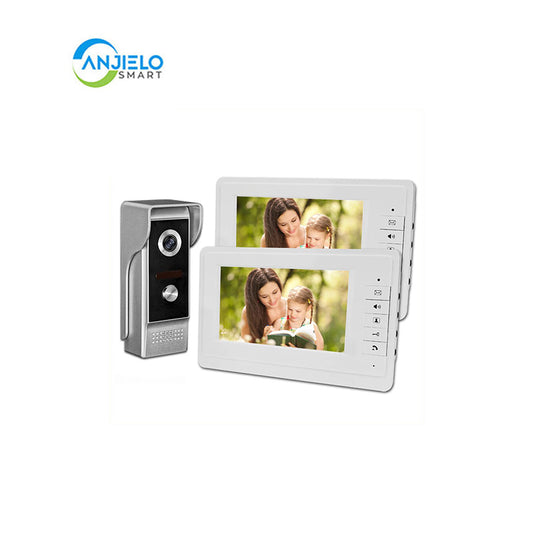 Anjielo Smart 7''TFT Color Wired Video Doorbell Door Phone System Monitor 700TVL Outdoor Camera IR Night Vision