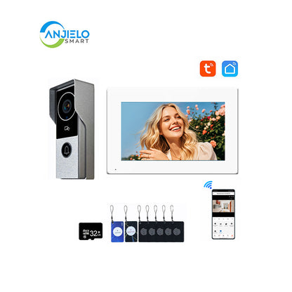ANJIELO Smart Home Security Intercom System with 1080P 7/10-inch Touch Screen and Waterproof Door Phone, 140° Ultra-wide-angle Monitoring For Home