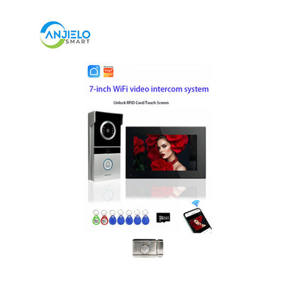 AnjieloSmart Video Intercom 7/10 inch 1080P WiFi Video Door Phone with RFID Unlock IR Night Vision and Two-way Talk Video Intercom System for Home